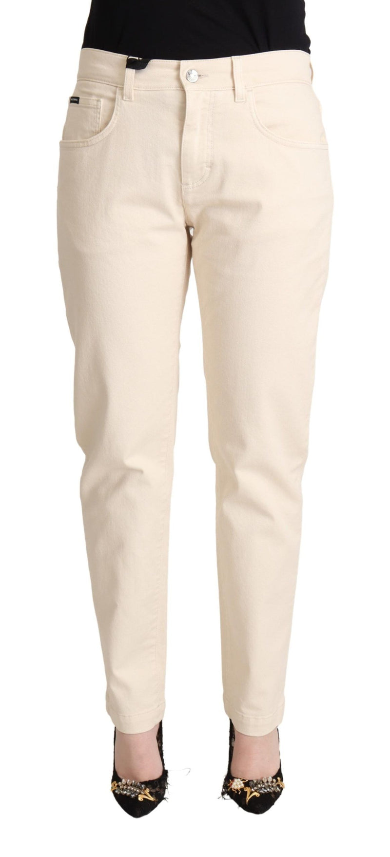Dolce & Gabbana Jeans Skinny Femme en Denim Blanc