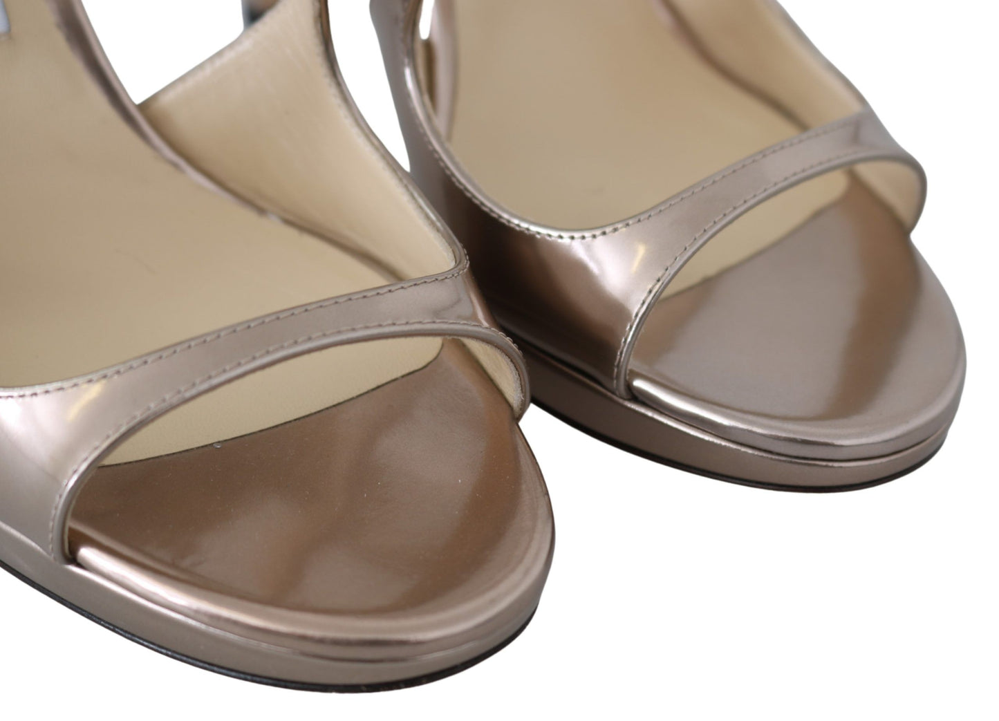 Sandales en cuir miroir liquide rose ballet de Jimmy Choo