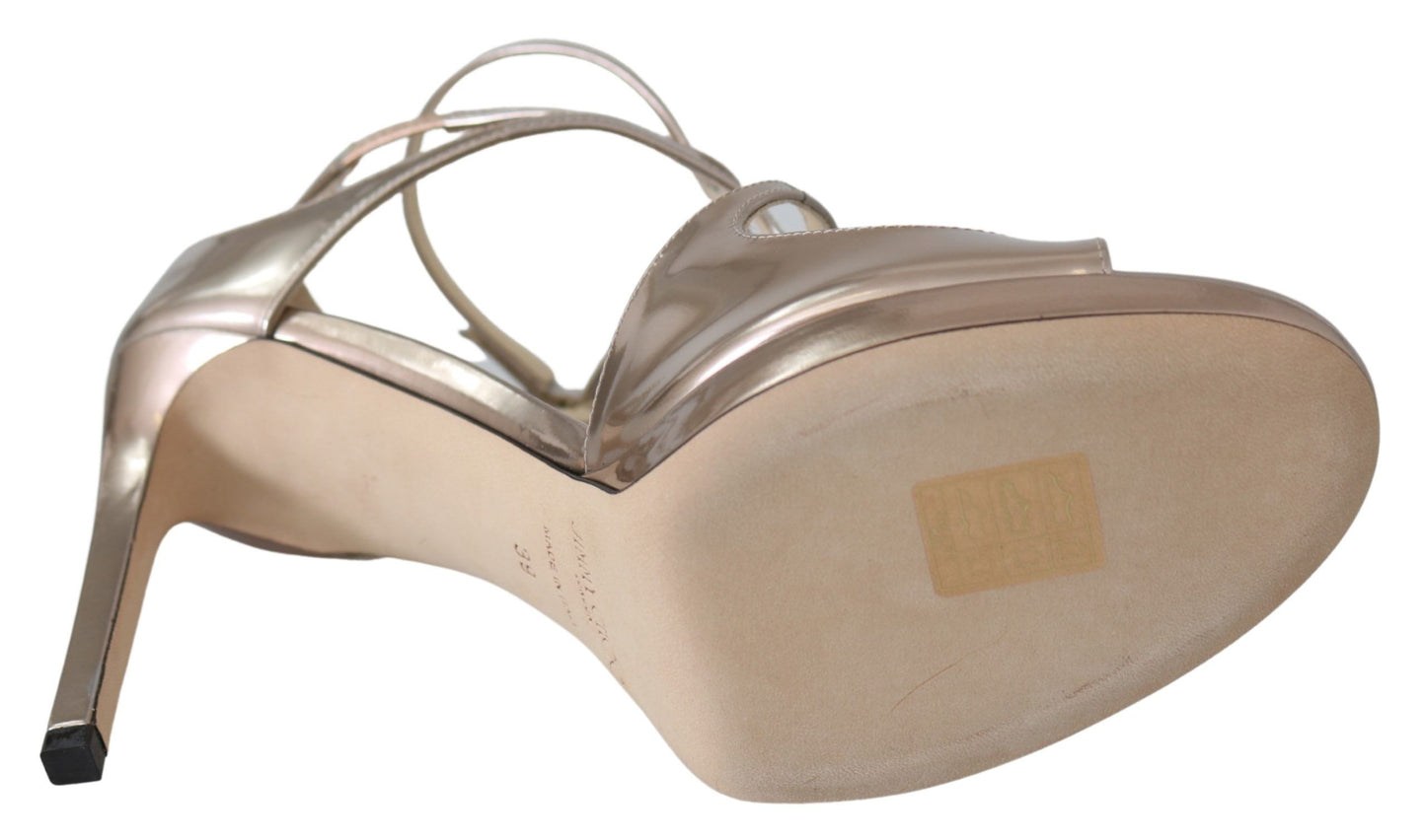 Sandales en cuir miroir liquide rose ballet de Jimmy Choo