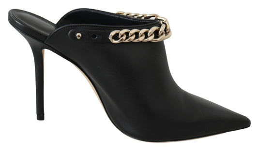 Jimmy Choo Elegant Zwarte Goudkleurige Lederen Pumps