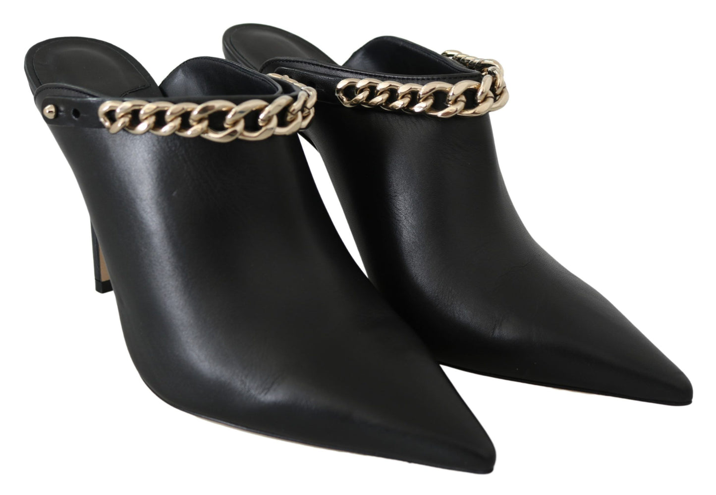 Jimmy Choo Elegant Zwarte Goudkleurige Lederen Pumps