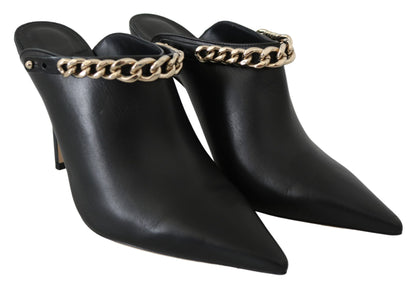 Jimmy Choo Elegant Zwarte Goudkleurige Lederen Pumps