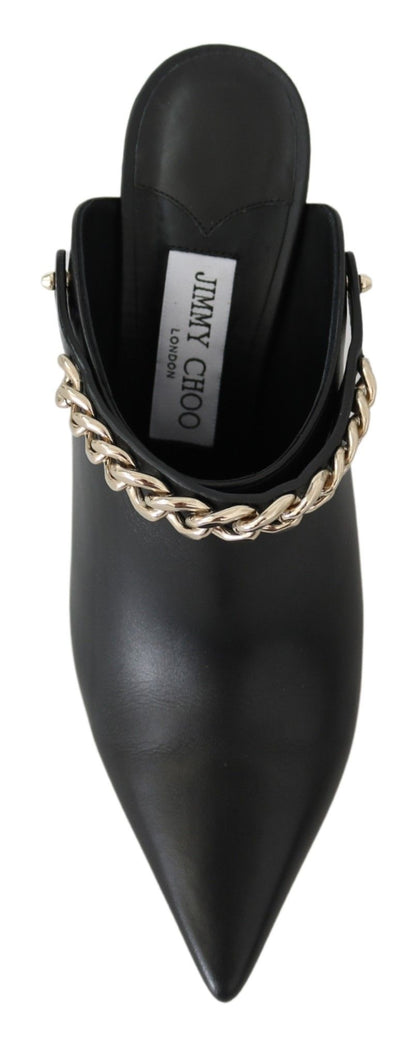 Jimmy Choo Elegant Zwarte Goudkleurige Lederen Pumps