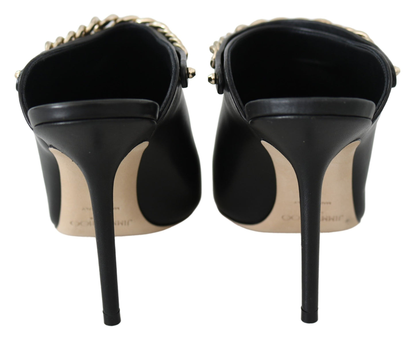 Jimmy Choo Elegant Zwarte Goudkleurige Lederen Pumps
