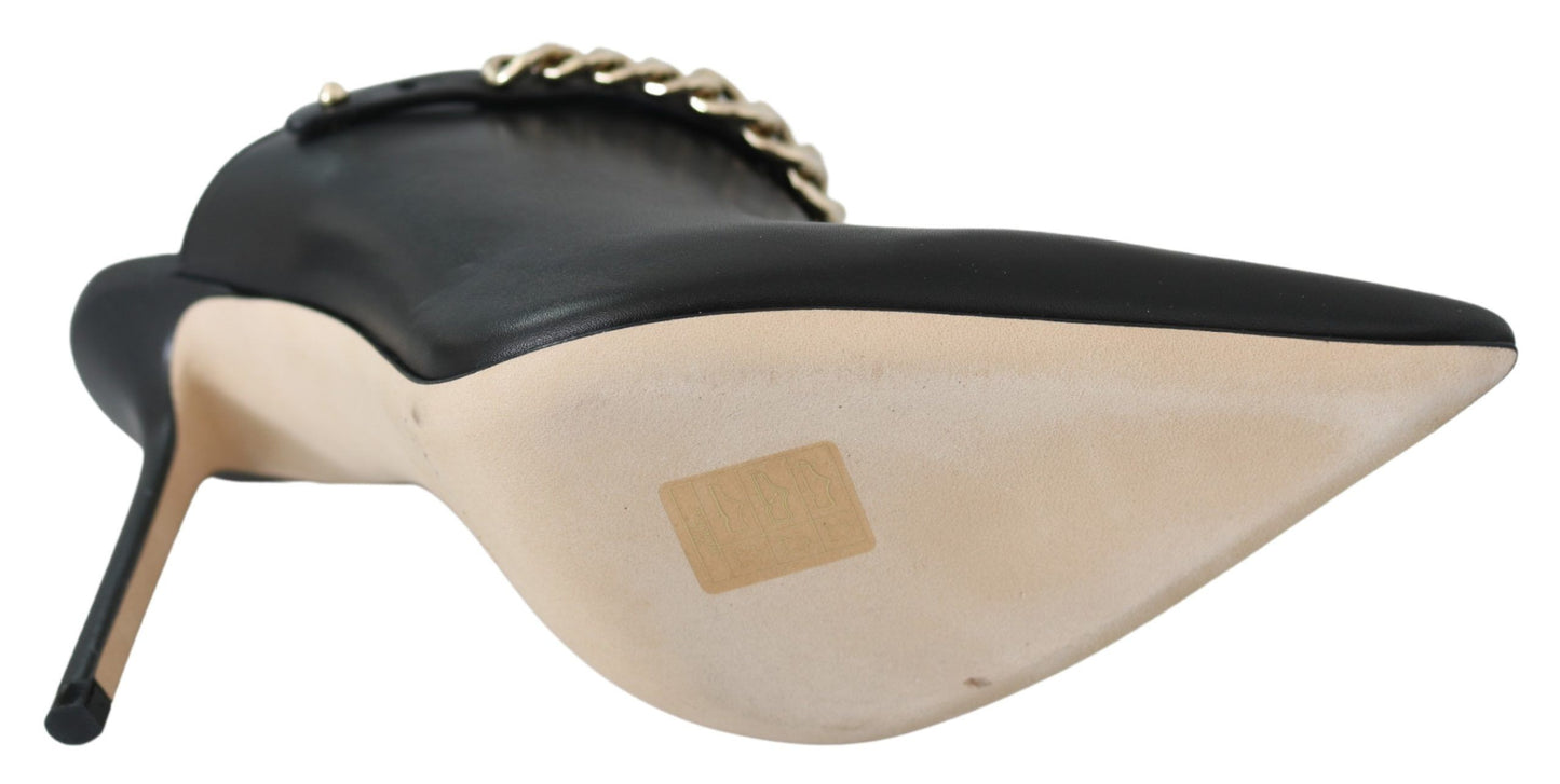 Jimmy Choo Elegant Zwarte Goudkleurige Lederen Pumps