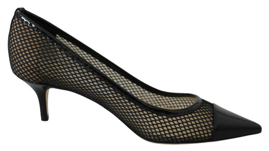 Jimmy Choo Chic Pumps met puntige neus van gepatenteerd mesh-materiaal