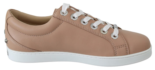 Sneakers en cuir de nappa rose poudré de Jimmy Choo
