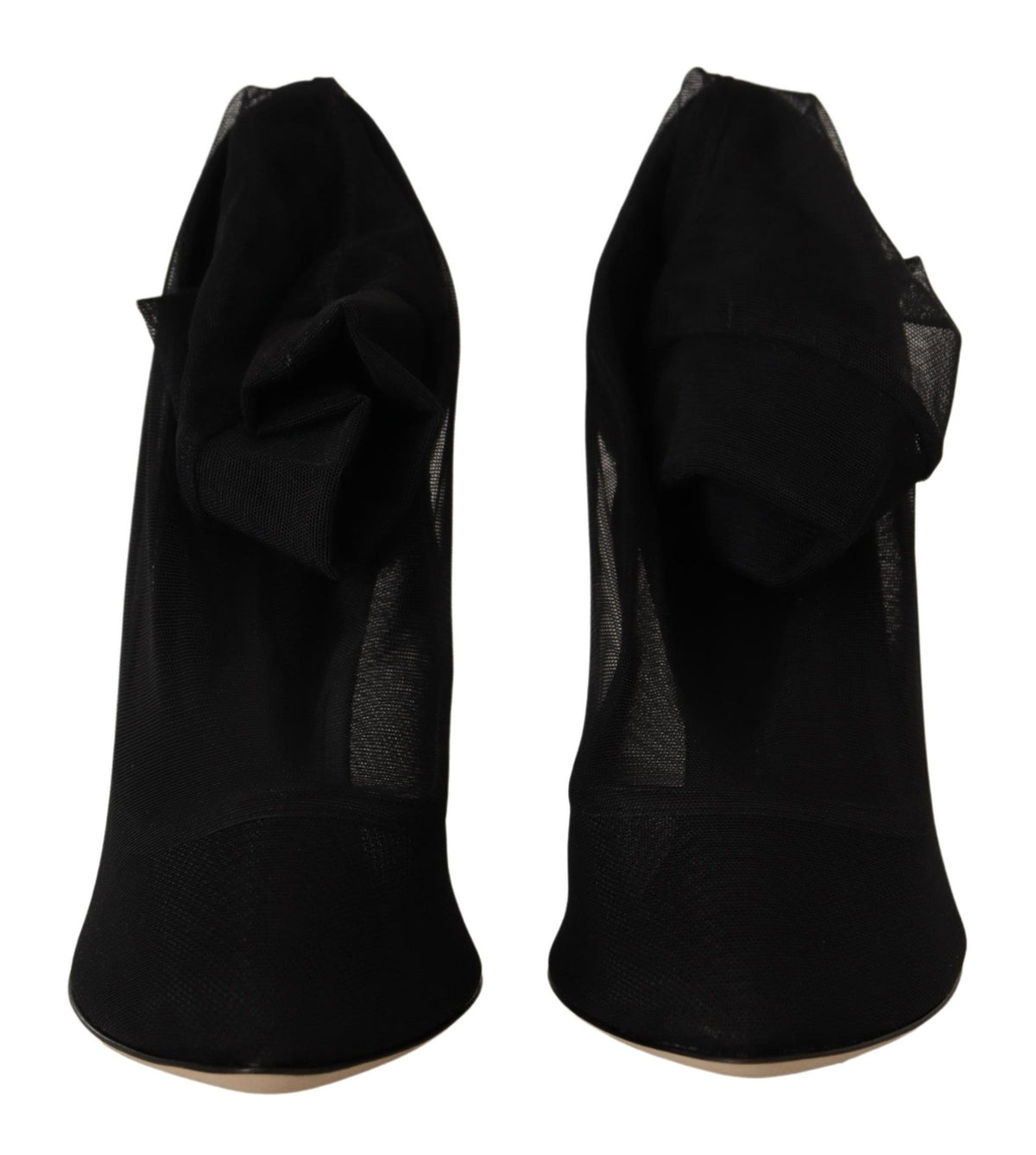 Dolce & Gabbana Black Stretch Tulle Boots - Authentiques et Élégants