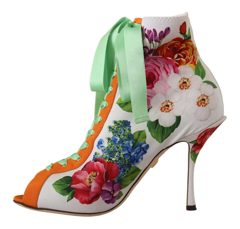 Dolce & Gabbana White Jersey Stretch Open Toe Heels