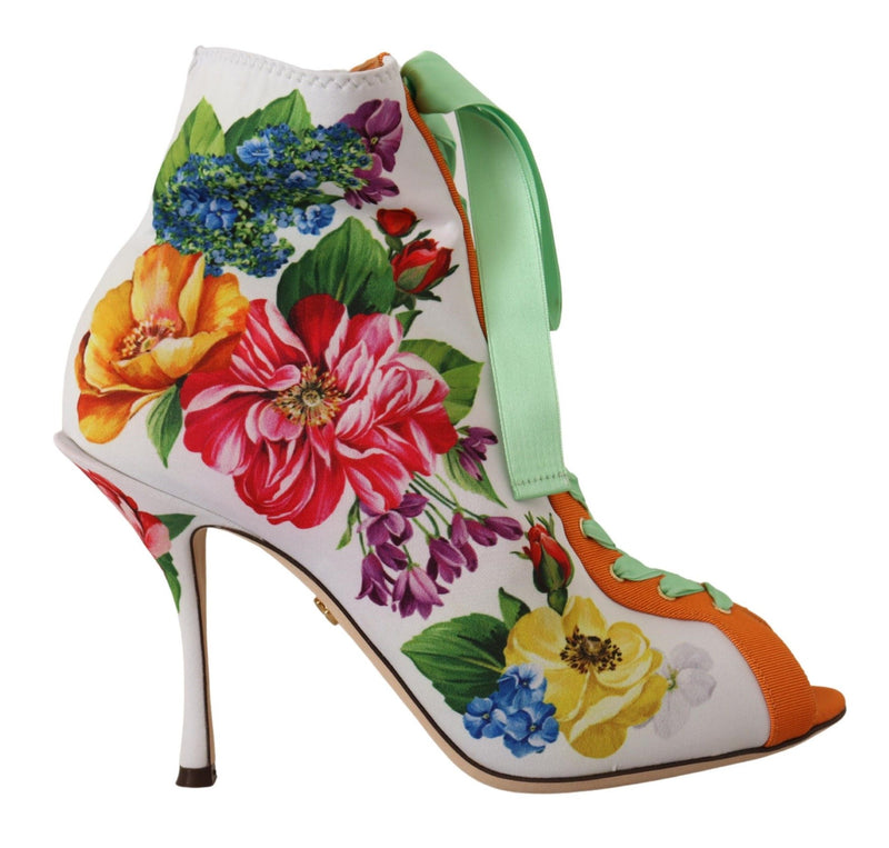 Dolce & Gabbana White Jersey Stretch Open Toe Heels