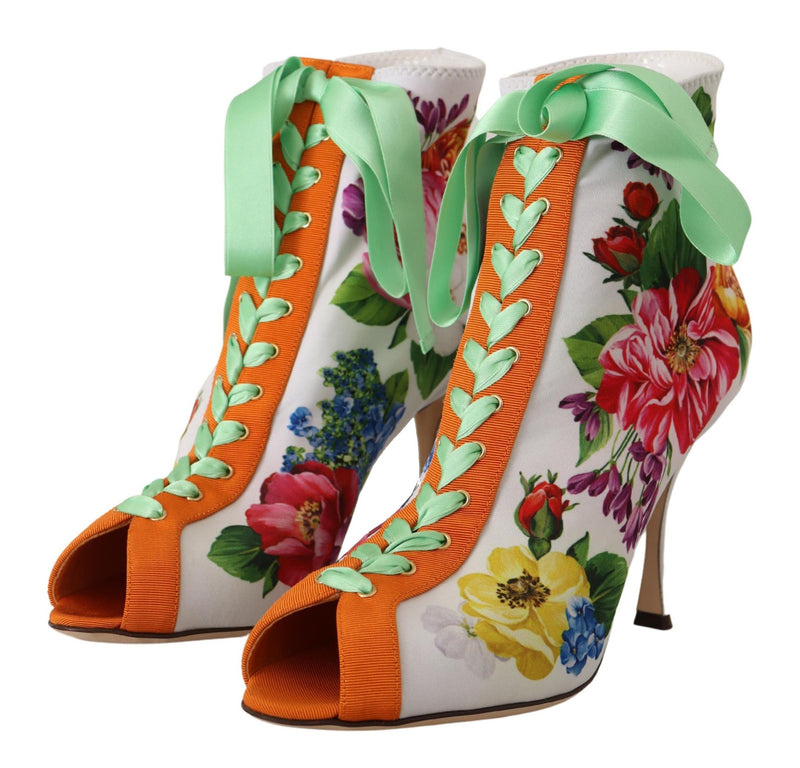 Dolce & Gabbana White Jersey Stretch Open Toe Heels
