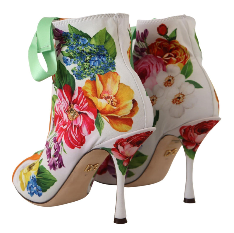 Dolce & Gabbana White Jersey Stretch Open Toe Heels