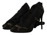 Dolce & Gabbana Black Stretch Socks Taormina Lace Boots