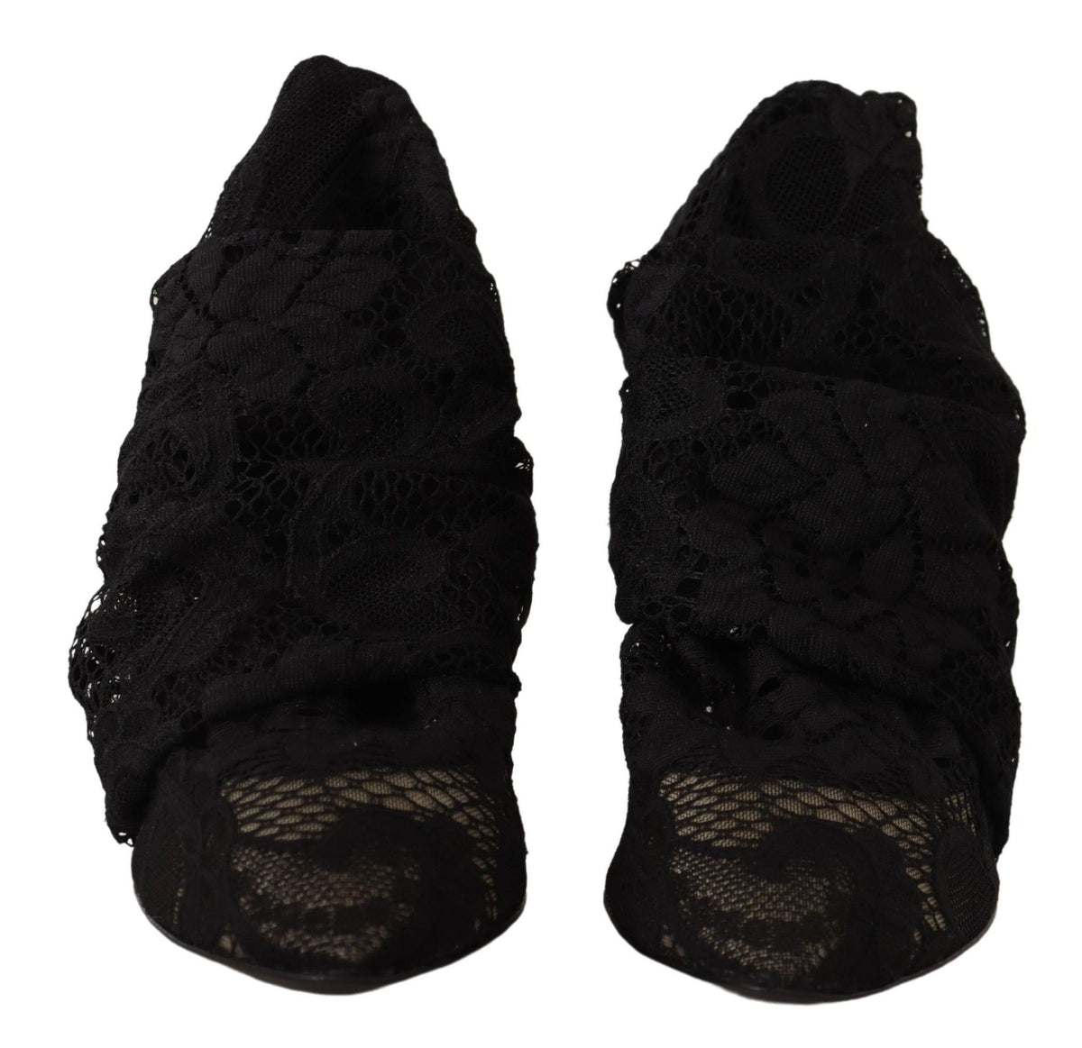 Dolce & Gabbana Black Stretch Socks Taormina Lace Boots