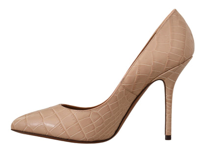 Dolce & Gabbana beige leren Bellucci hakken, pumps, schoenen