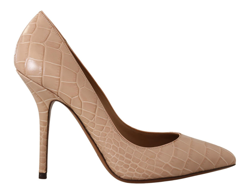 Dolce & Gabbana Beige Leather Bellucci Heels - Élégantes Escarpins