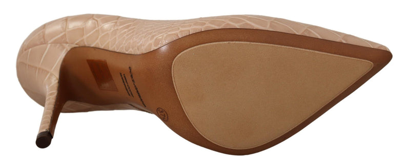 Dolce & Gabbana Beige Leather Bellucci Heels - Élégantes Escarpins