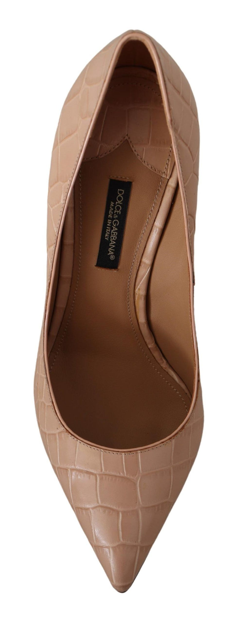 Dolce & Gabbana Beige Leather Bellucci Heels - Élégantes Escarpins