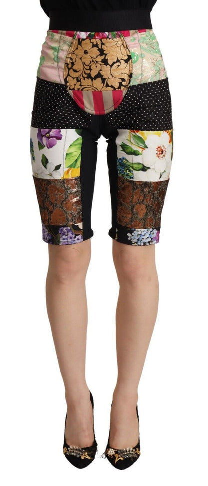 Dolce & Gabbana Cropped broek met patchworkmotief en hoge taille in meerdere kleuren