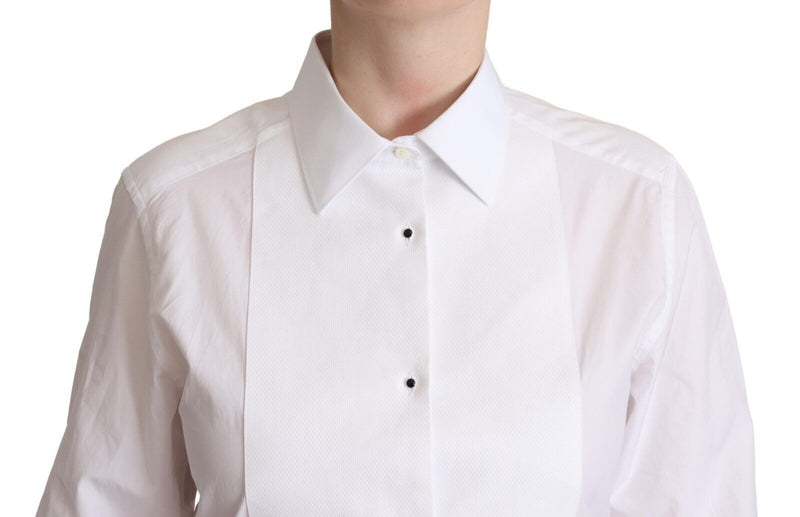 Dolce & Gabbana Chemise Blanche en Coton à Manches Longues