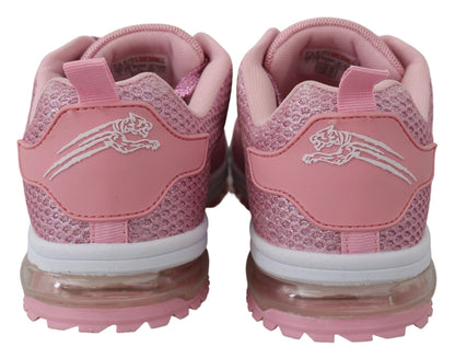 Sneakers Plein Sport Chic, rose poudré, fabrication artisanale.