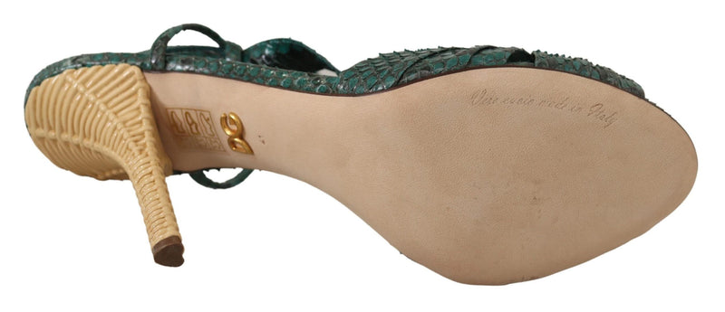 Dolce & Gabbana Sandales à Talons en Python Vert