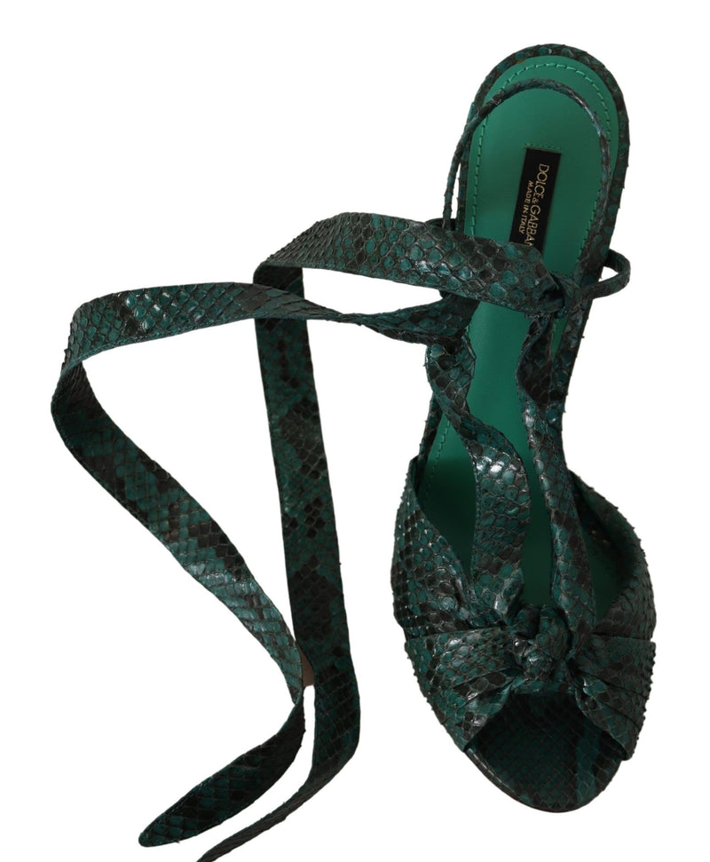 Dolce & Gabbana Sandales à Talons en Python Vert