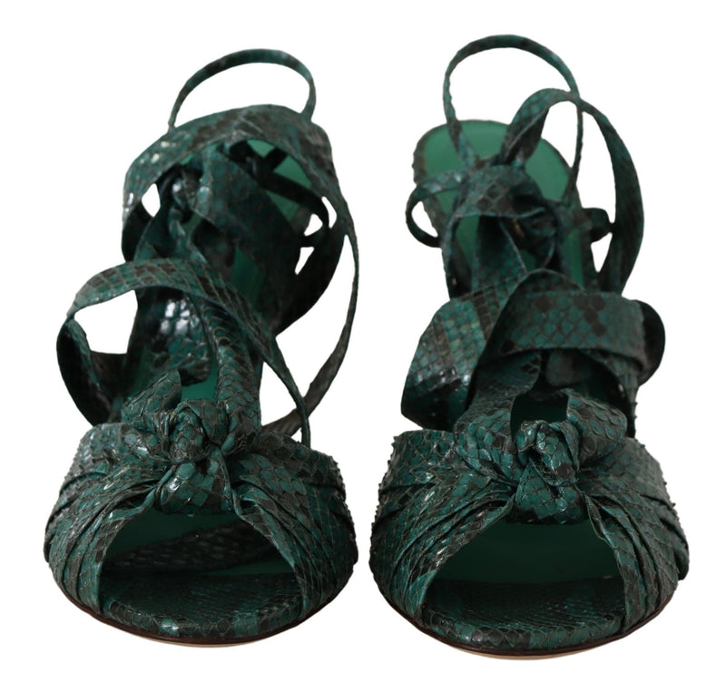Dolce & Gabbana Sandales à Talons en Python Vert