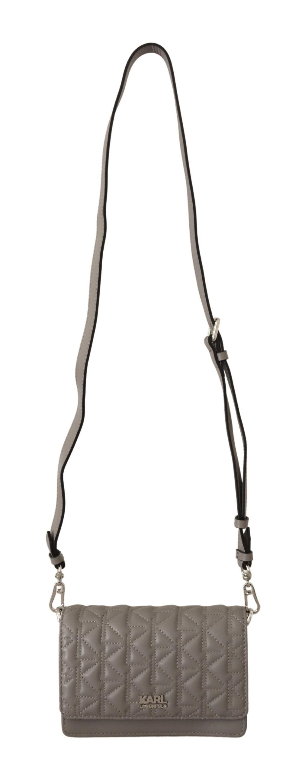 Sac à bandoulière en cuir gris élégant Karl Lagerfeld