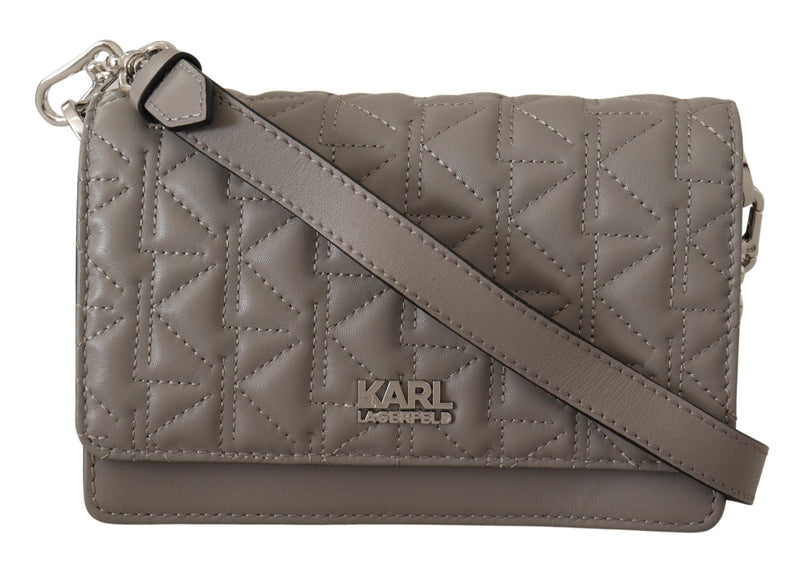 Sac à bandoulière en cuir gris élégant Karl Lagerfeld