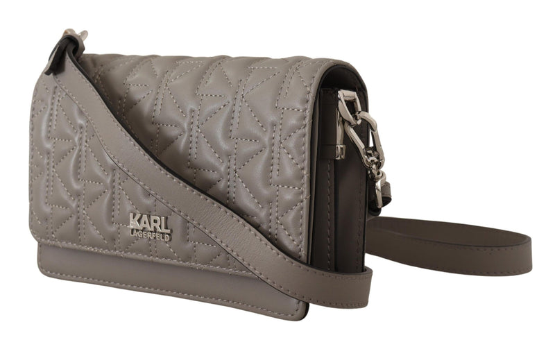 Sac à bandoulière en cuir gris élégant Karl Lagerfeld