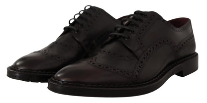 Chaussures habillées en cuir violet à bout en aile de marque Dolce & Gabbana