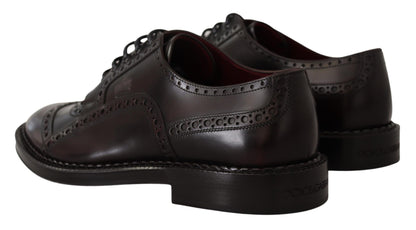 Chaussures habillées en cuir violet à bout en aile de marque Dolce & Gabbana