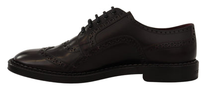 Chaussures habillées en cuir violet à bout en aile de marque Dolce & Gabbana
