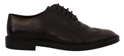 Chaussures habillées en cuir violet à bout en aile de marque Dolce & Gabbana