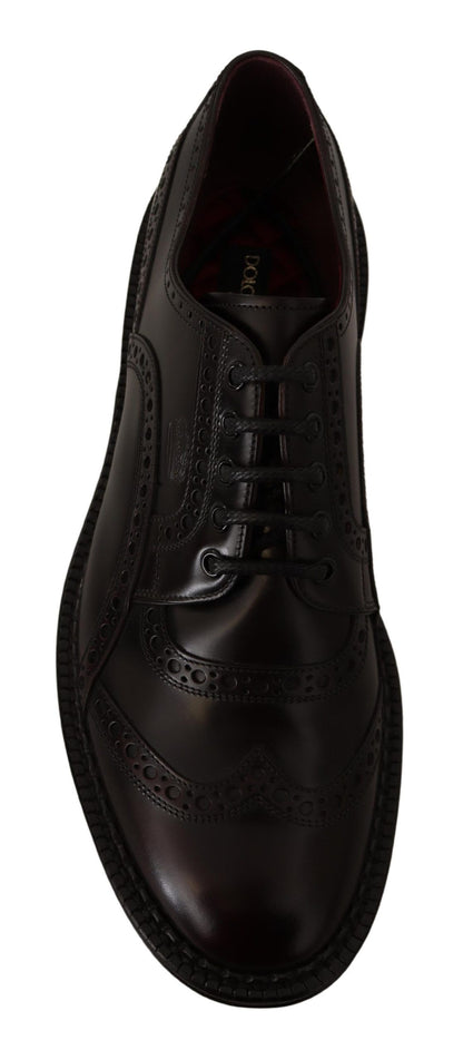 Chaussures habillées en cuir violet à bout en aile de marque Dolce & Gabbana