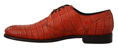 Derbies en cuir exotique orange de Dolce & Gabbana