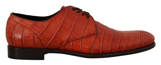 Derbies en cuir exotique orange de Dolce & Gabbana