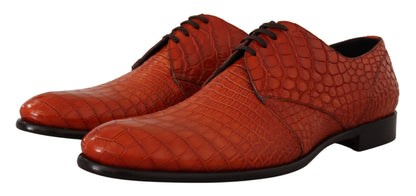 Derbies en cuir exotique orange de Dolce & Gabbana