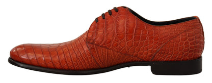 Derbies en cuir exotique orange de Dolce & Gabbana