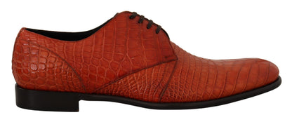 Derbies en cuir exotique orange de Dolce & Gabbana