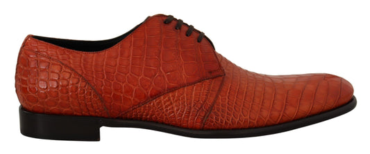 Derbies en cuir exotique orange de Dolce & Gabbana