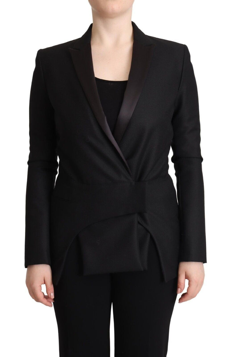 Costume National Veste Noire à Manches Longues Double Boutonnage