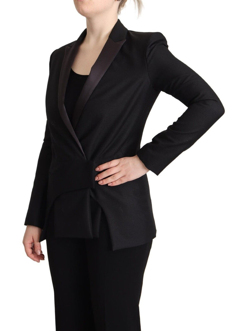 Costume National Veste Noire à Manches Longues Double Boutonnage