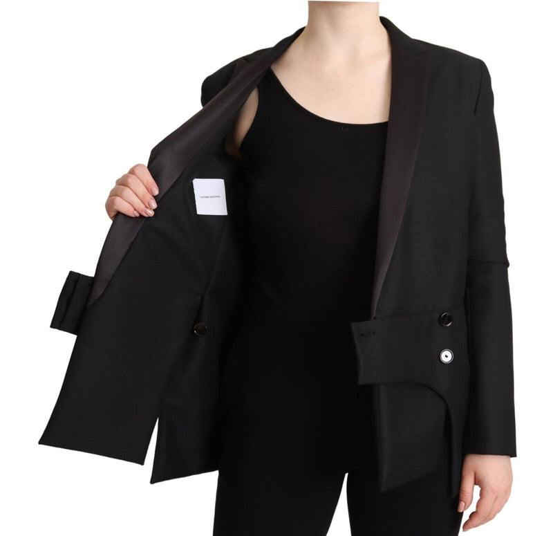 Costume National Veste Noire à Manches Longues Double Boutonnage
