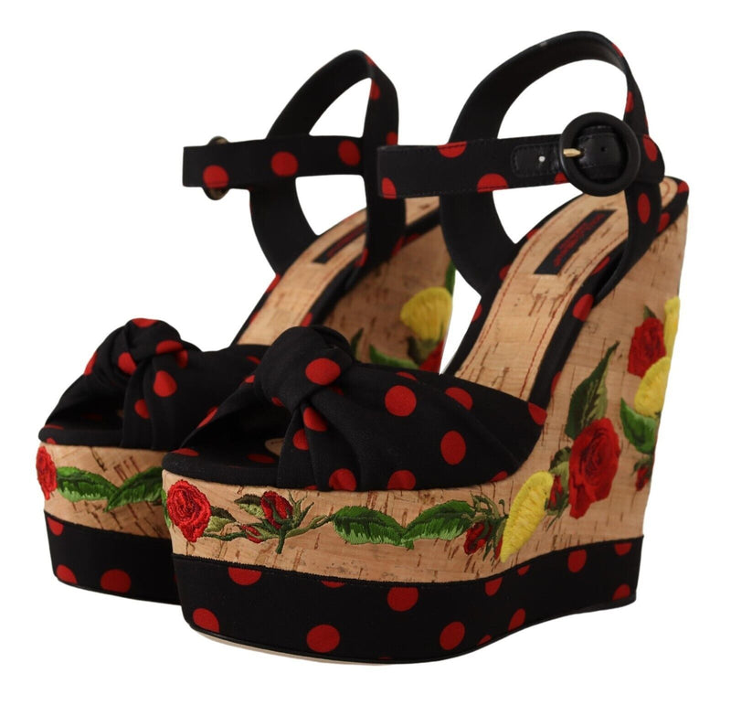 Dolce & Gabbana Multicolor Platform Wedges Sandals
