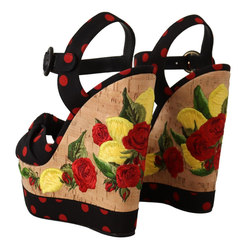 Dolce & Gabbana Multicolor Platform Wedges Sandals