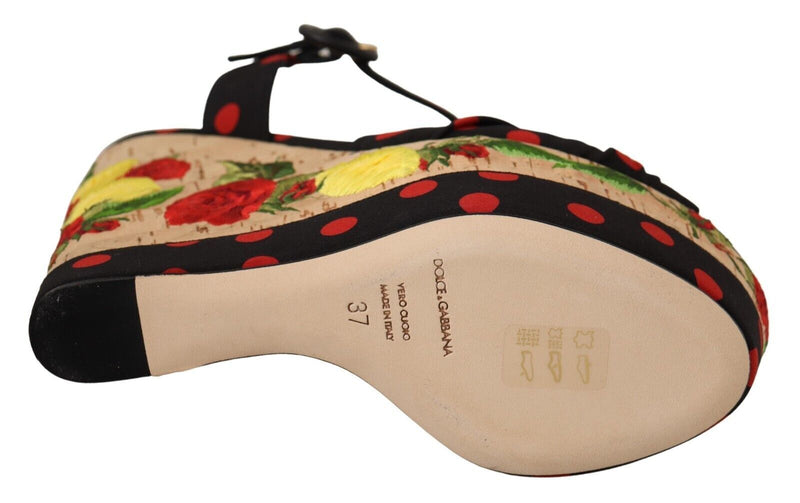 Dolce & Gabbana Multicolor Platform Wedges Sandals