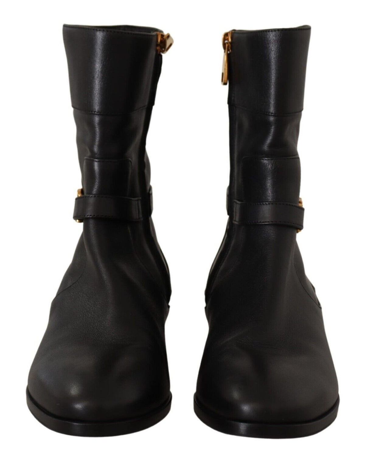 Dolce & Gabbana Black Leather Biker Boots