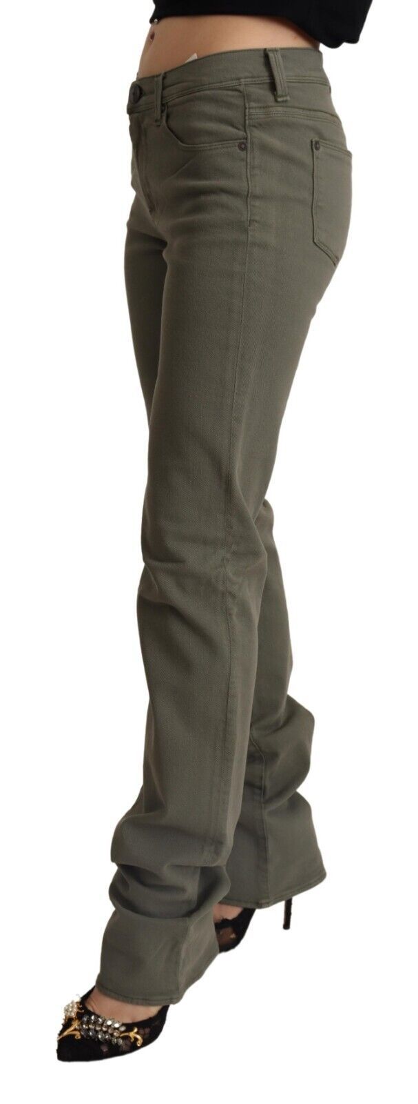 Ermanno Scervino Jeans Skinny Femme Grises Taille Basse en Coton